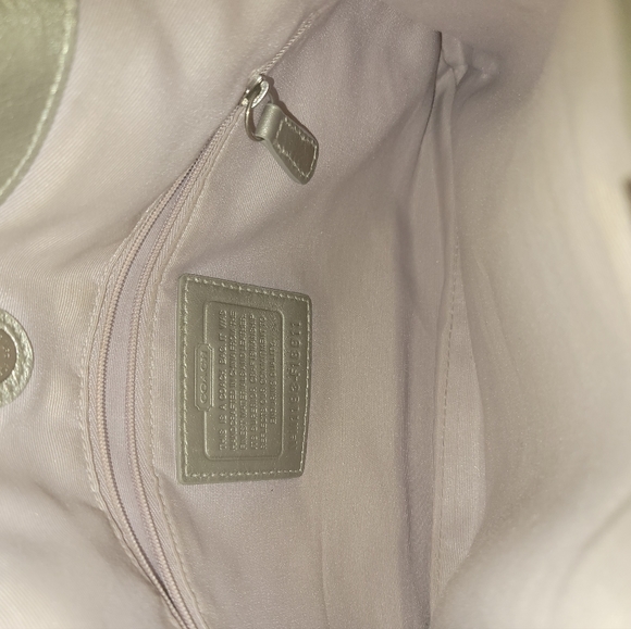 SALE Silver Coach Shoulder Purse - Picture 9 of 11